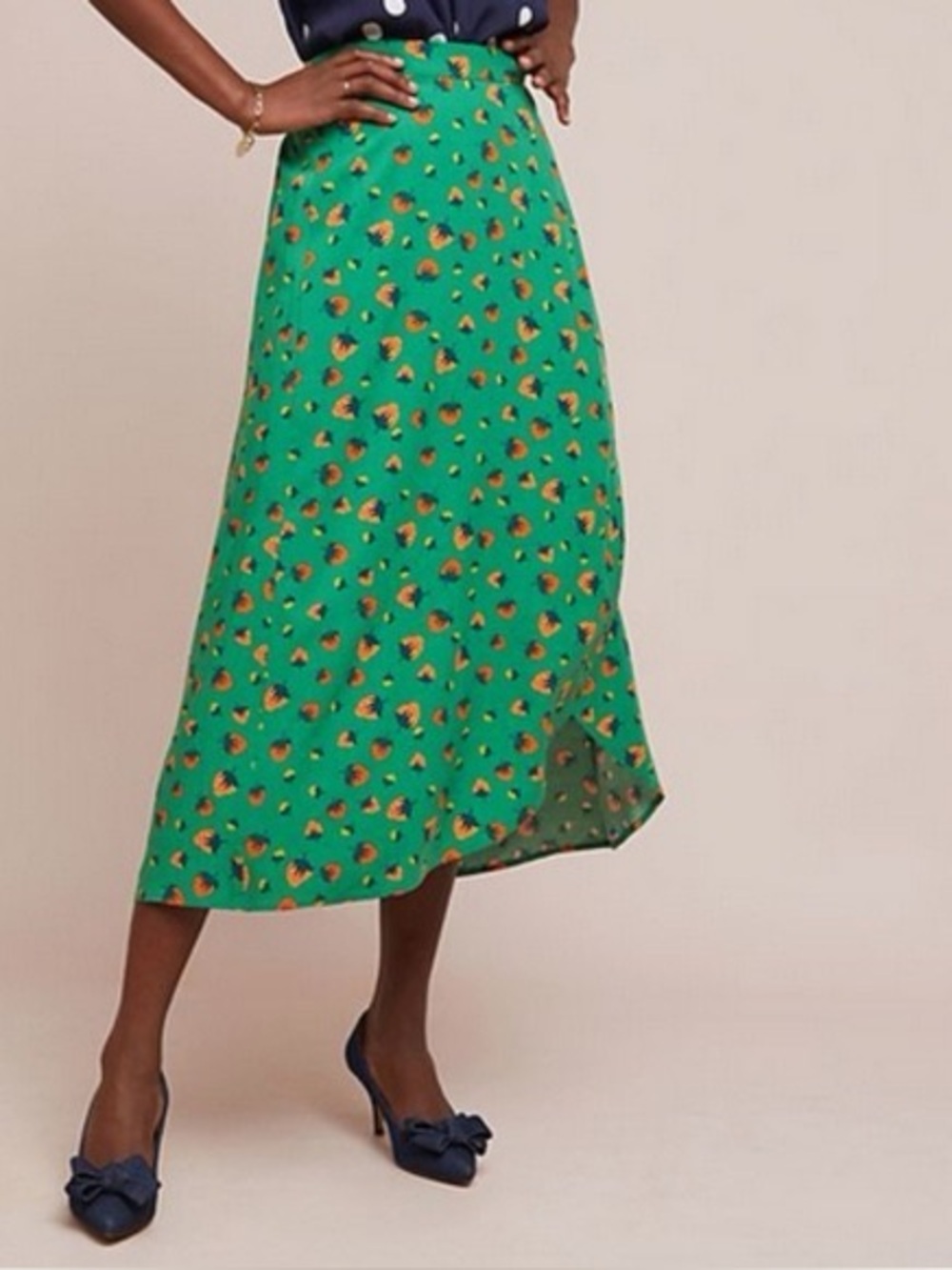 Anthropologie Conversation Strawberry Wrap Skirt